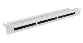 Lanberg 19" 24 portov / Patch panel / 1U / CAT5E / UTP / s organizérom (PPU5-1124-S)