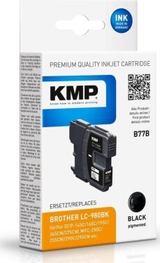 KMP B77B ink cartridge black compatible w. Brother LC-980 BK