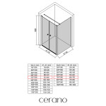 CERANO - Sprchovací kút Antelo L - Ľ/P - 6 mm - čierna matná, transparentné sklo - 92x70 - otočný CER-666544