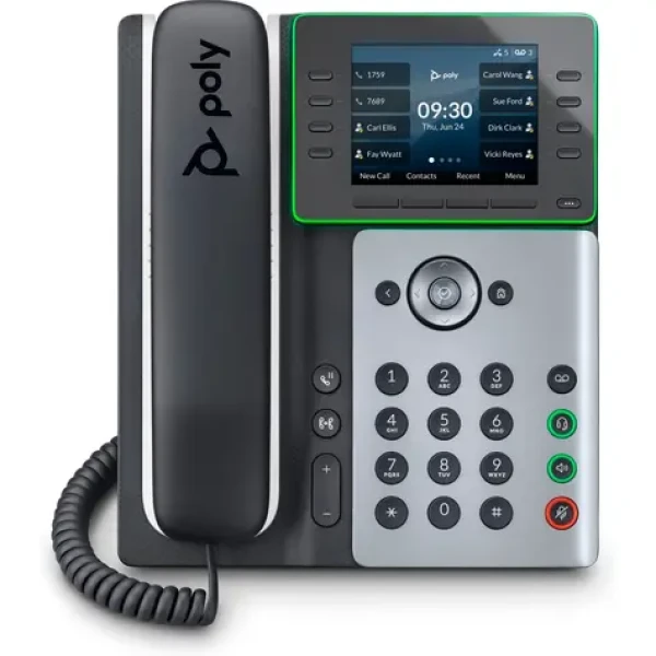 Poly Edge E300 čierna (82M92AA) / IP telefón / 3,5 palcový displej / PoE / USB-C / 2x RJ-45 (82M92AA)