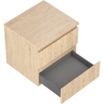 MEXEN/S - Rivel kúpeľňová skrinka pod umývadlo 50 cm s doskou, 2 zásuvky, reliéf, dub 91A20-05047-2-BFFC81