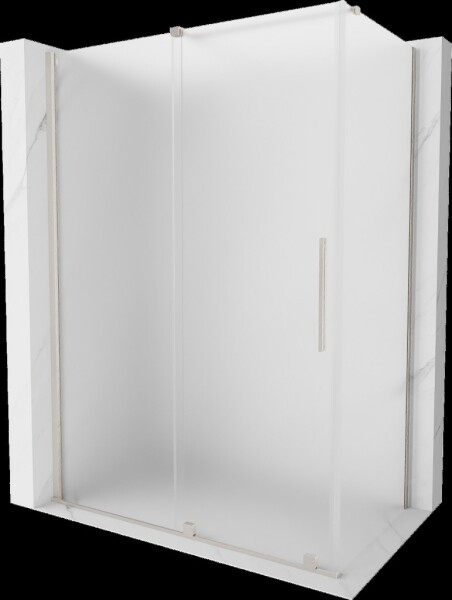 MEXEN/S - Velár sprchovací kút, posuvné dvere 140 x 75, dekor, nikel kartáčovaný 871-140-075-31-97