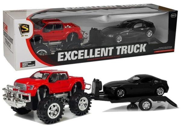 Mamido Súprava vozidla Red Monster Truck čierna BMW Odťahové vozidlo 58 cm