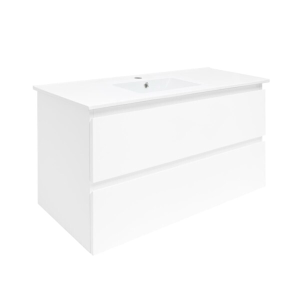 Kúpeľňová skrinka s umývadlom SAT B-Way 99x50x45 cm biela lesk BWAY2100WU4BI BWAY2100WU4BI