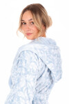 Dámsky župan s kapucňou Flora Short 4856 Patterned Ice Blue - Vestis S