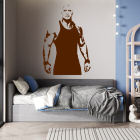 Veselá Stena Samolepka Dwayne Johnson The Rock Farba: hnedá, Veľkosť: 60 x 40 cm