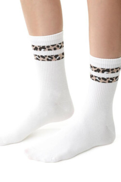 Dámske vzorované ponožky 099 ecru 38-40