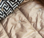 Béžovo-biela preložená obálková dámska bunda s kapucňou (R8040) odcienie beżu 52