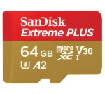 SanDisk Extreme PLUS microSDXC 64GB + adaptér / Pamäťová karta / Class 10 / UHS-I U3 / A2 / V30 (SDSQXBU-064G-GN6MA)