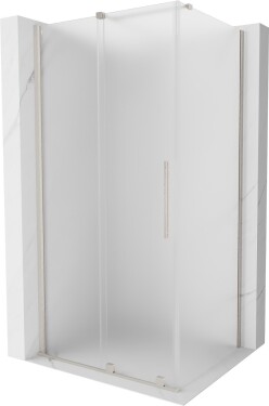 MEXEN/S - Velár sprchovací kút, posuvné dvere 90 x 75, dekor, nikel kartáčovaný 871-090-075-31-97