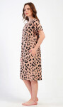 Dámske šaty s krátkym rukávom Leopard Home béžová 3XL