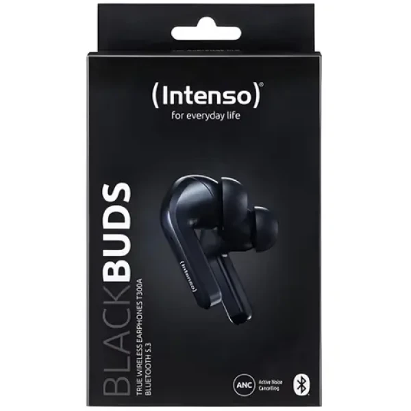 INTENSO Buds T300A čierna / Bezdrôtové slúchadlá TWS / Bluetooth / ANC / USB-C / 10 h (3720300)