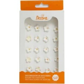 30 cukrových ozdôb malé kvietky biele - Decora - Decora