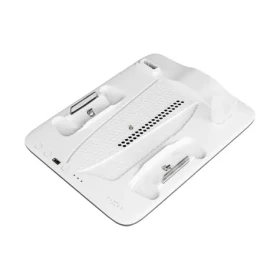 FIXED Multifunkčná stanica pre PlayStation 5 (Slim) s vetrákmi a nabíjaním pre dva ovládače DualSense čierno-biela (FIXPS5S-MCS-BW)
