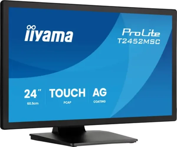 23.8" Iiyama ProLite T2452MSC-B2AG čierna / Dotykový monitor / IPS / 1920x1080 / 120 Hz / 420 cd/m2 / HDMI+DP / repro (T2452MSC-B2AG)