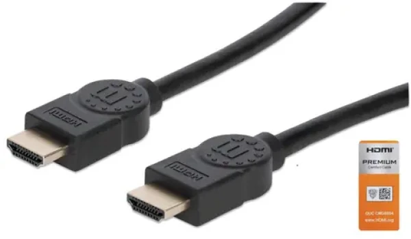 Manhattan Premium HDMI kábel 3M čierna / HDMI kábel / 3840x2160 / 60Hz / 18 Gbit / s / Ethernet Channel (355353)