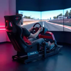 Huzaro Speed 8.3 červená/čierna / Závodný simulátor / nastaviteľný / nosnosť 130 kg (HZ-SPEED 8.3)
