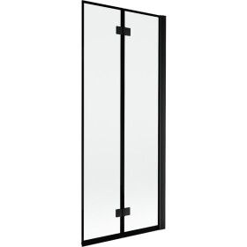 MEXEN - MIST vaňová zástena 80x150 cm 6mm 2-s, čierna, okraj, pravá 8A9-080-002-70-70-P