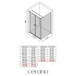 CERANO - Sprchovací kút Antelo L - Ľ/P - 6 mm - čierna matná, transparentné sklo - 112x100 - otočný CER-666289