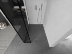 MEXEN/S - Kioto Sprchová zástena WALK-IN 90 x 30, čierny vzor, nikel kartáčovaná 800-090-212-97-70-030