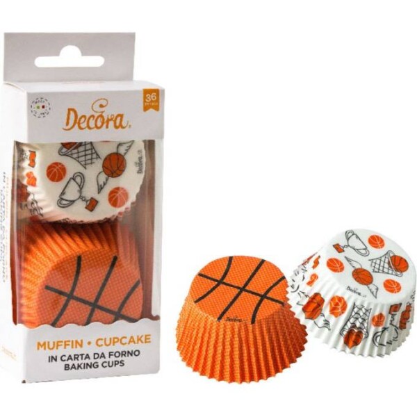 Košíčky na cupcakes „Basketball“, 36 ks - Decora - Decora