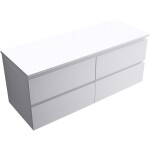 CERANO - Kúpeľňová skrinka Carole - biela matná + doska pod umývadlo z lit. mramoru Elanys - 12 mm - biela matná - 120x49,2x46 CER-679339