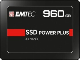 EMTEC Power Plus X150 960GB / 2.5 / SATA III / 3D TLC / R: 520MBps / W: 500MBps / IOPS: 70Kamp;80K / MTBF 2mh / 3y (ECSSD960GX150)