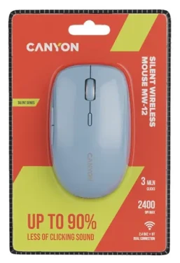 Canyon MW-12 béžová / Optická bezdrôtová myš / Tichý klik / 800/1200/1600/2400 dpi / 6 tlačidiel / BT + 2,4 GHz (CNS-CMSW12BG)