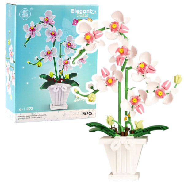 Mamido Stavebnica orchidea v kvetináči 718 dielikov