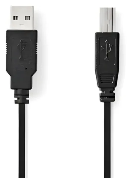 Nedis USB 2.0 kábel USB-A - USB-B čierna 0,5 m / Kábel USB / 480 Mbps / 10 W / Poniklovaný (CCGL60100BK05)