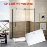 H K - Sprchovací kút DIAMOND 150x80 L/P variant vrátane sprchovej vaničky z liateho mramoru SE-DIAMOND15080/SE-THOR-15080