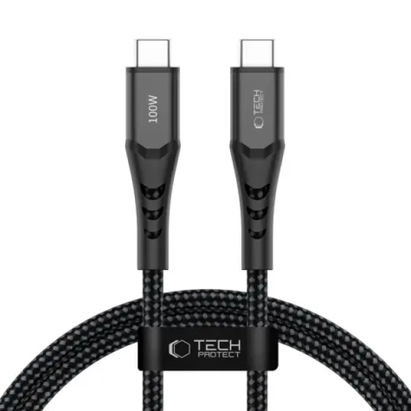 Tech-Protect Ultraboost UB11T čierna / Kábel / USB-C - USB-C / PD 100W / QC3.0 / 100 cm