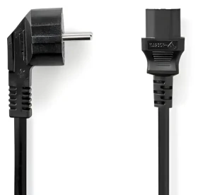Nedis Napájací kábel čierna 5 m / Napájací kábel / Typ F - IEC C13 / Uhlová vidlica (CEGL10015BK50)