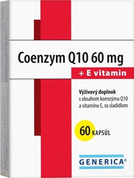 GENERICA Coenzym Q10 60 mg + E vitamín 60 tabliet