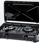 Ravanson K-02TB čierna / Varná doska / Plynová / 2 horáky / Stolová (K-02TB)