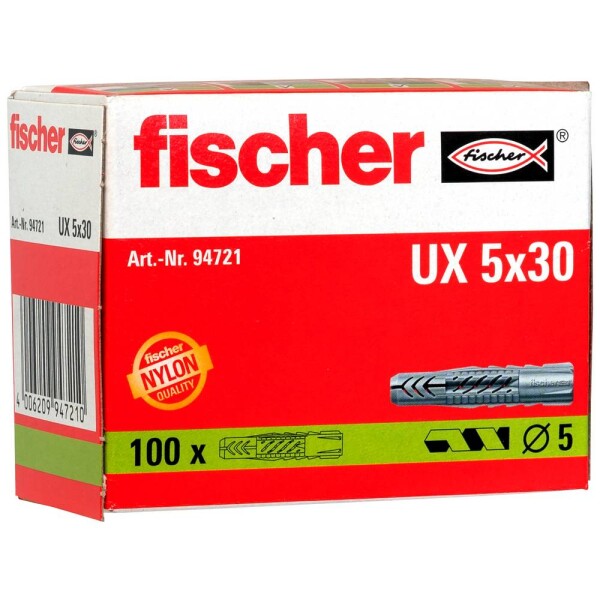 Fischer UX 5 x 30 univerzálna hmoždinka 30 mm 5 mm 94721 100 ks; 94721