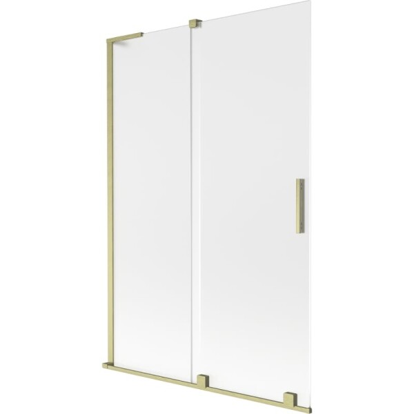 MEXEN/S - Velar L dvojkrídlová posuvná vaňová zástena 120 x 150, dekor, zlatá kartáčovaná 896-120-003-31-55