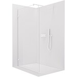 CERANO - Sprchová zástena Walk-in Orbis Round Ľ/P - 8 mm - okrúhla vzpera - biela matná, transparentné sklo - 110x200 CER-682459