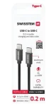 Swissten Textile čierna / Dátový kábel / USB-C na USB-C / 0,2 m (71527208)