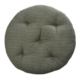 MADAM STOLTZ Okrúhly podsedák Checked Dark Green Ø 45 cm
