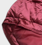 Krátka nadrozmerná bunda vo vínovej farbe (H-1109-25) odstíny červené S (36)