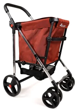 Rolser Basket MF 4Big červená oxid / Nákupná taška na kolieskach / 58 l / nosnosť 50 kg / skladacia