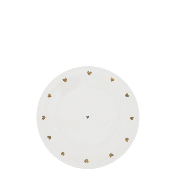 Bastion Collections Keramický podšálok Brown Hearts Ø 15 cm