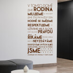 Veselá Stena Samolepka V tomto dome Farba: šedá, Veľkosť: 100 x 207 cm