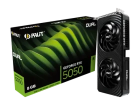 Palit GeForce RTX 5050 Dual 8GB / 2572MHz / 8GB GDDR6 / 128-bit / 1x HDMI + 3x DP / 550W (8) (PALr55d2)