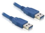 DeLock modrá / USB kábel / USB-A samec/samec / USB 3.2 Gen 1 (5 Gbit/s) / 0,5 m (83121)