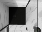 MEXEN/S - Stone+ štvorcová sprchová vanička 100 x 100, čierna, mriežka čierna 44701010-B