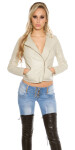 Sexy KouCla biker look jacket asym. Zip white L