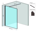 REA - Sprchová zástena Bler L/P 120 čierna REA-K7631