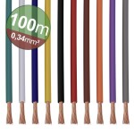 Quadrios 22CW003 Sortiment laniek, 1 x 0.34 mm², biela, modrá, hnedá, oranžová, zelená, žltá, sivá, fialová, čierna, červená, 1 sada; 22CW003